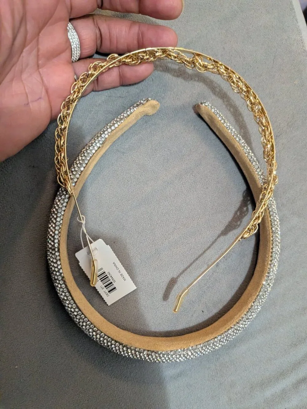 Gold Chain & Rhinestone Headband - Picture 3 of 3
